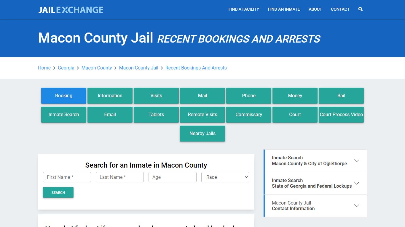 Macon County Jail GA Recent Arrests and Bookings - Jail Exchange