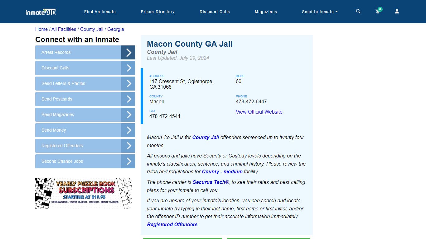 Macon County GA Jail - Inmate Locator